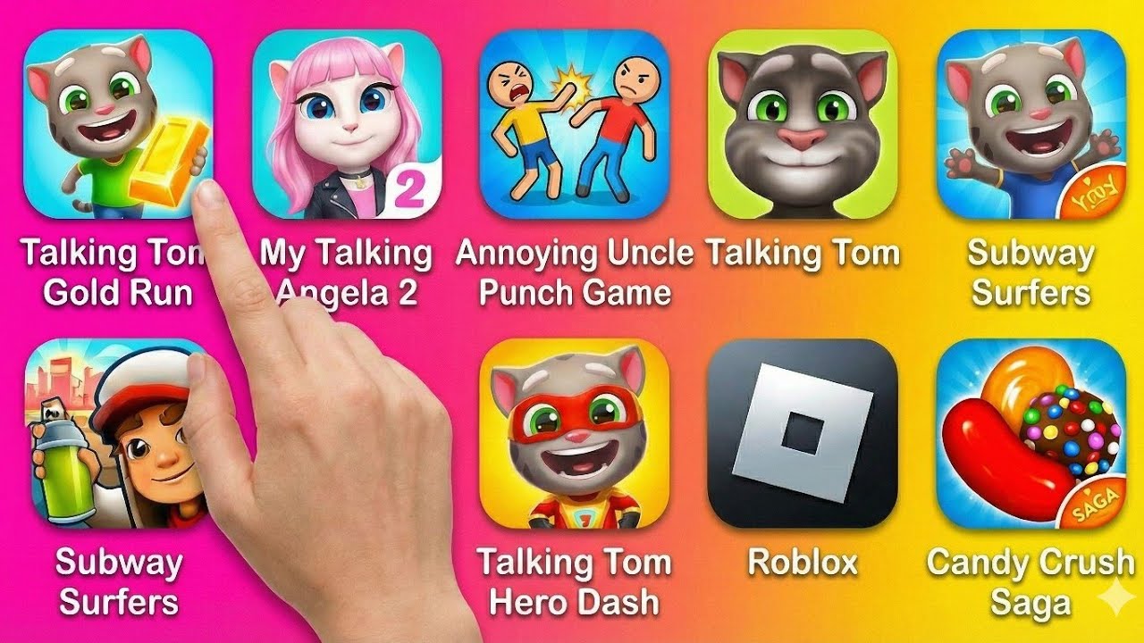 Talking Tom Gold Run, My Talking Angela 2 & Annoying Uncle Punch - Funny Gameplay Compilation