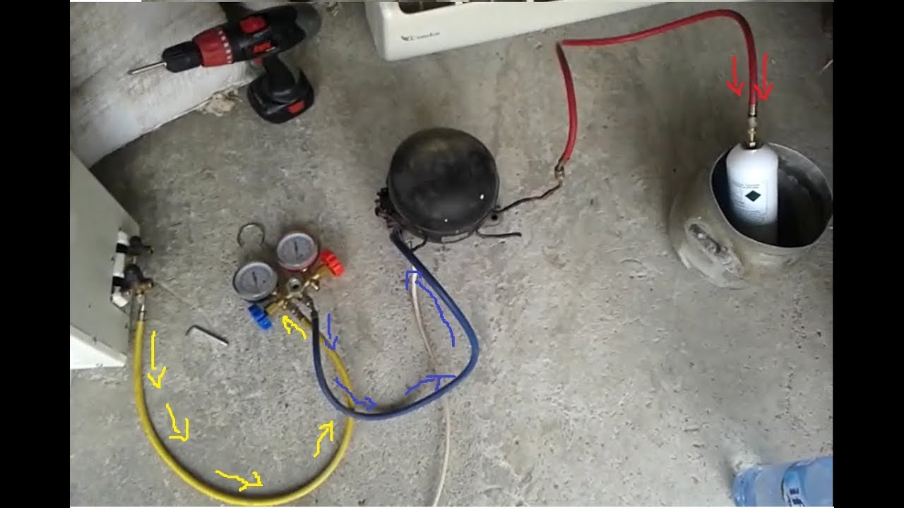 استرجاع غاز الفريون من المكيف السبلت بابسط الطرق.Retrieving the air-conditioning gas