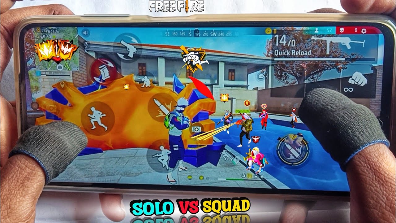 POCO X3 PRO : HANDCAM 💔 SOLO VS SQUAD FREE FIRE GAMEPLAY
