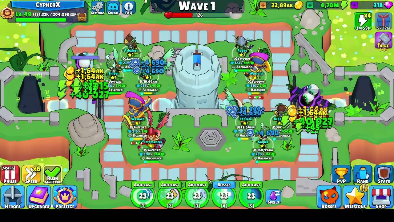 Idle Hero TD ~ Energy Farming during 2x Energy Income Event!