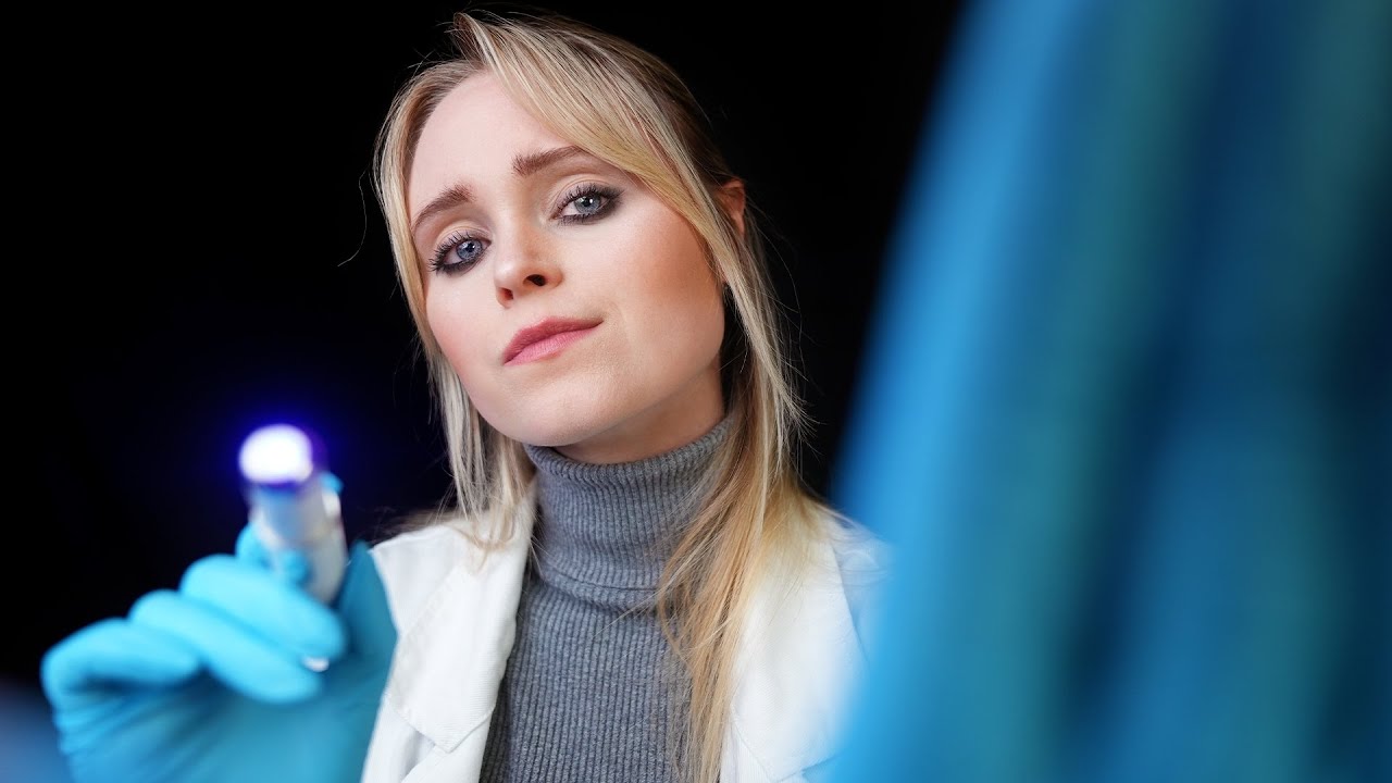 ASMR | INSPECTING your irritated EYE (light triggers, eye testing, care)