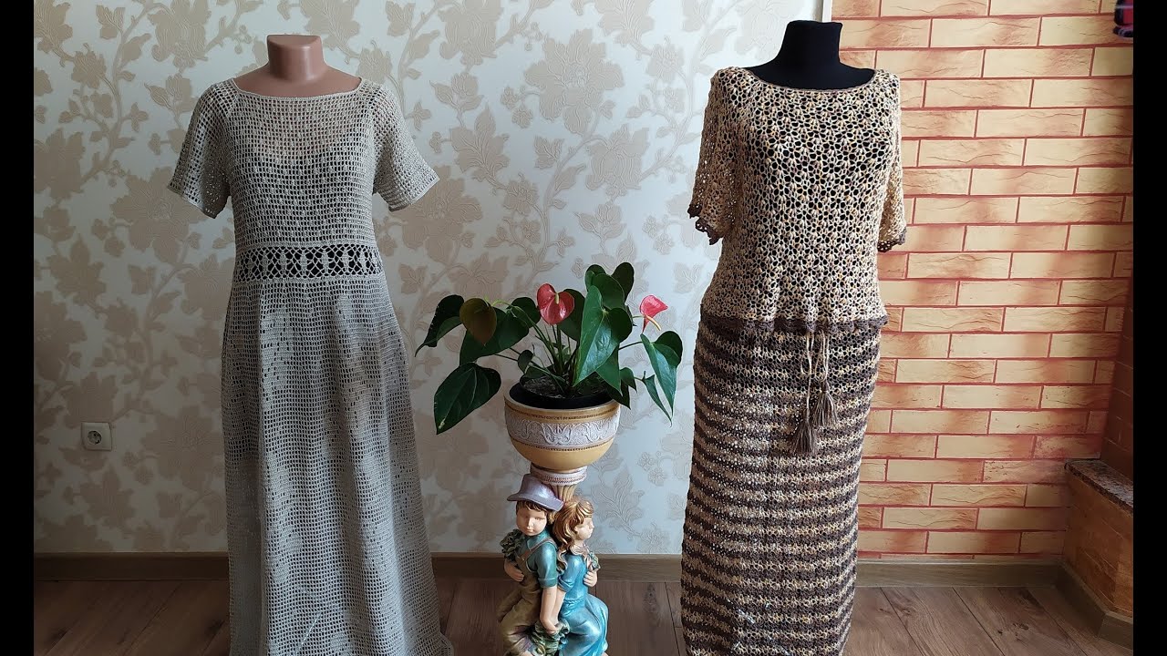 Летний костюм крючком. Топ и юбка. Часть 3. Обзор готового изделия. Вяжем пояс с резинкой.