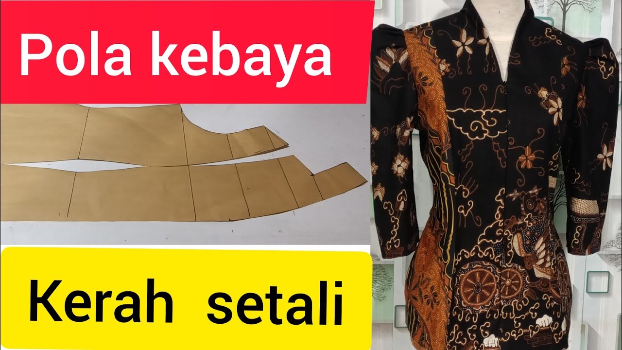 cara membuat pola kebaya kerah setali #caramembuatpolakebayakerahsetali #sewingtutorial #yansbusana/