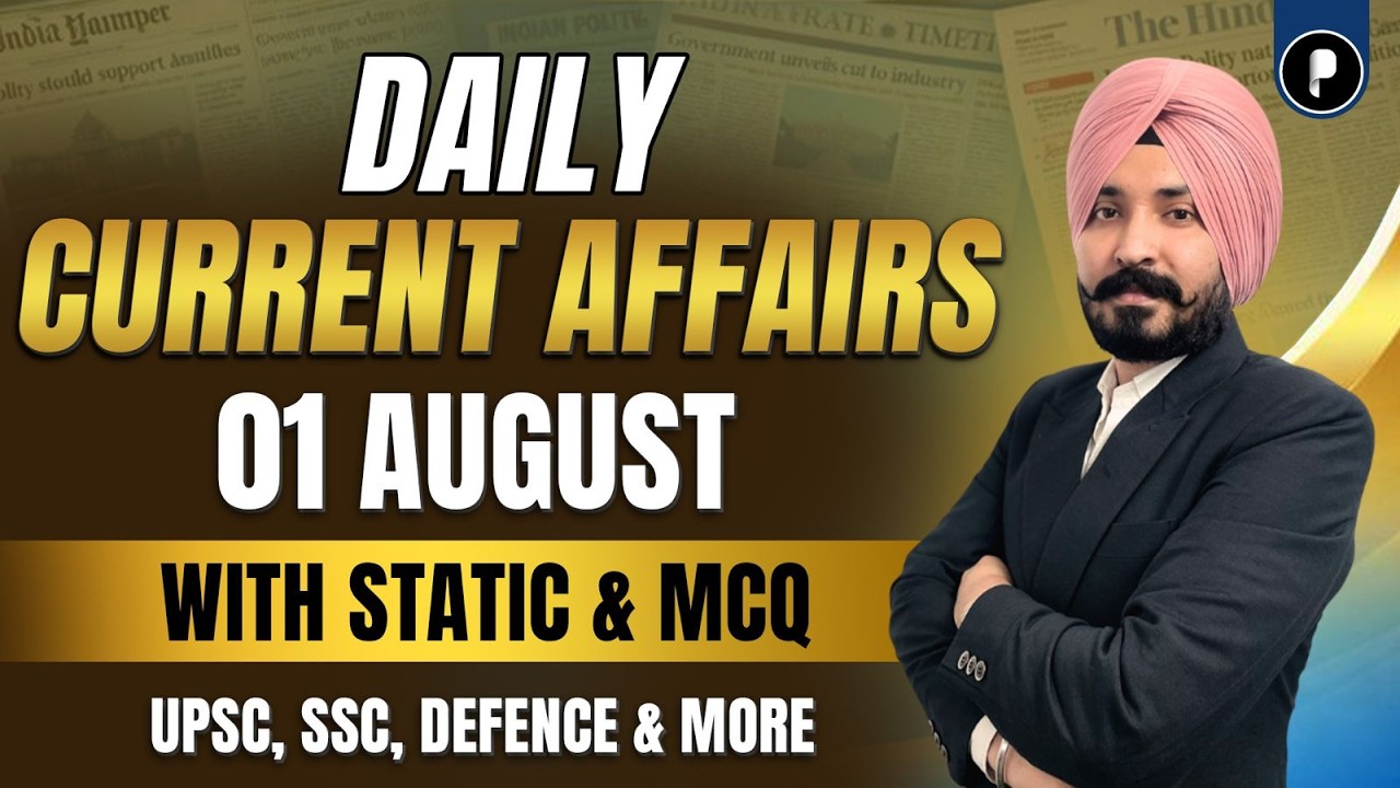 1 August Current Affairs 2026 | Daily Current Affairs | Current Affairs Today