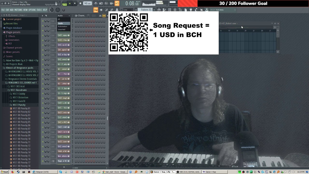 D.live stream number 3. (Making Bitcoin Cash beat)