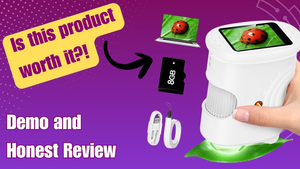 Kids Microscope Handheld - Digital 1000X Zoom Mini Pocket Microscope, HD Photo & Video Recording