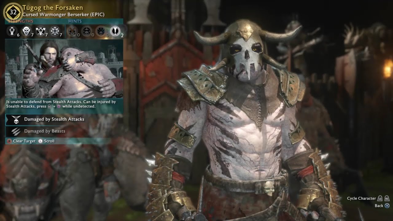How to make The Forsaken and The Nameless One  -  Shadow of war 　[PS4＆PS5]