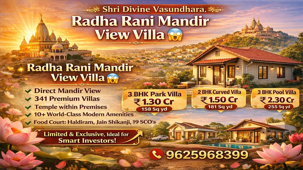 “Live in the Divine Land of Barsana | Luxury Villas Near Radha Rani Mandir” | Starting ₹1.3 Cr”
