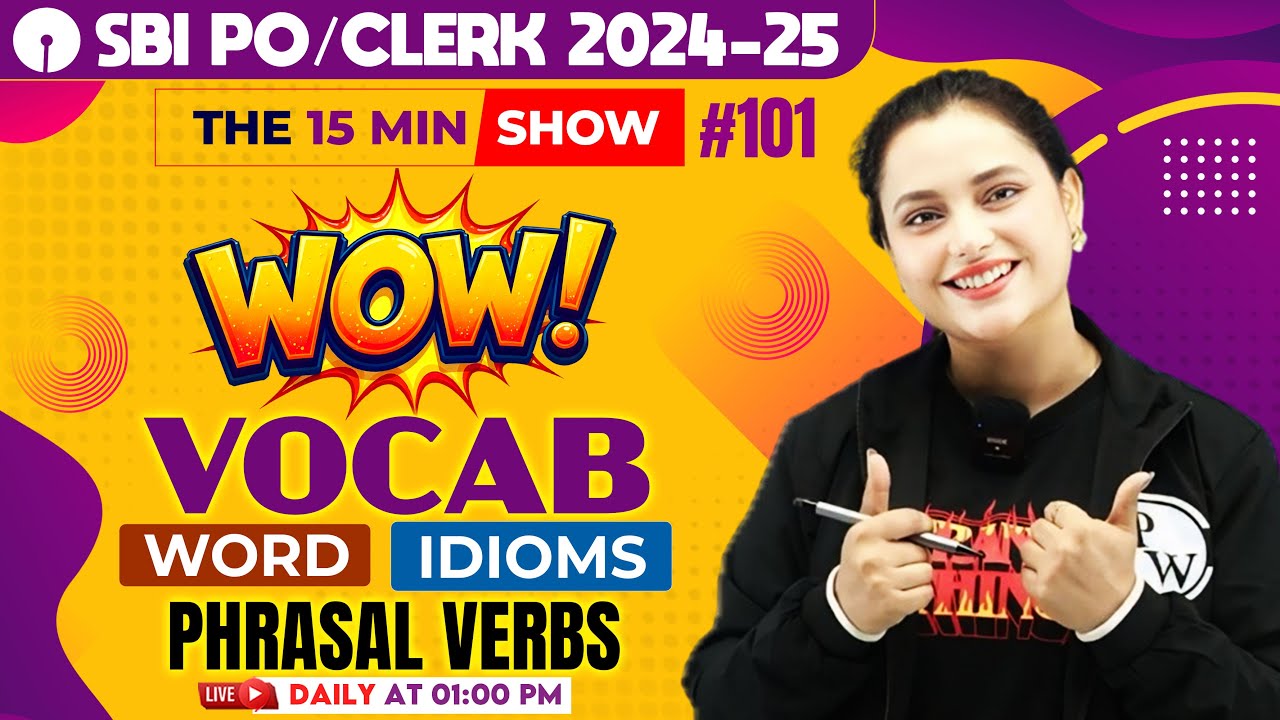 WOW VOCAB | English Vocabulary for SBI PO & Clerk Exam 2024-25 | by Rupam Ma'am #101