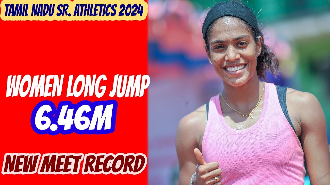 Women Long Jump 6.46m New Meet Record by Sherin TN Sr. Meet 2024 || Swaminathan Gunasekaran