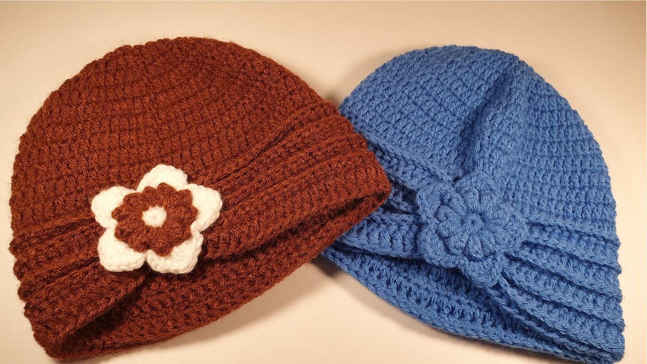 TURBANTE FLOR EM CROCHÊ - Como Fazer Passo a Passo Fácil, Simples e Rápido.