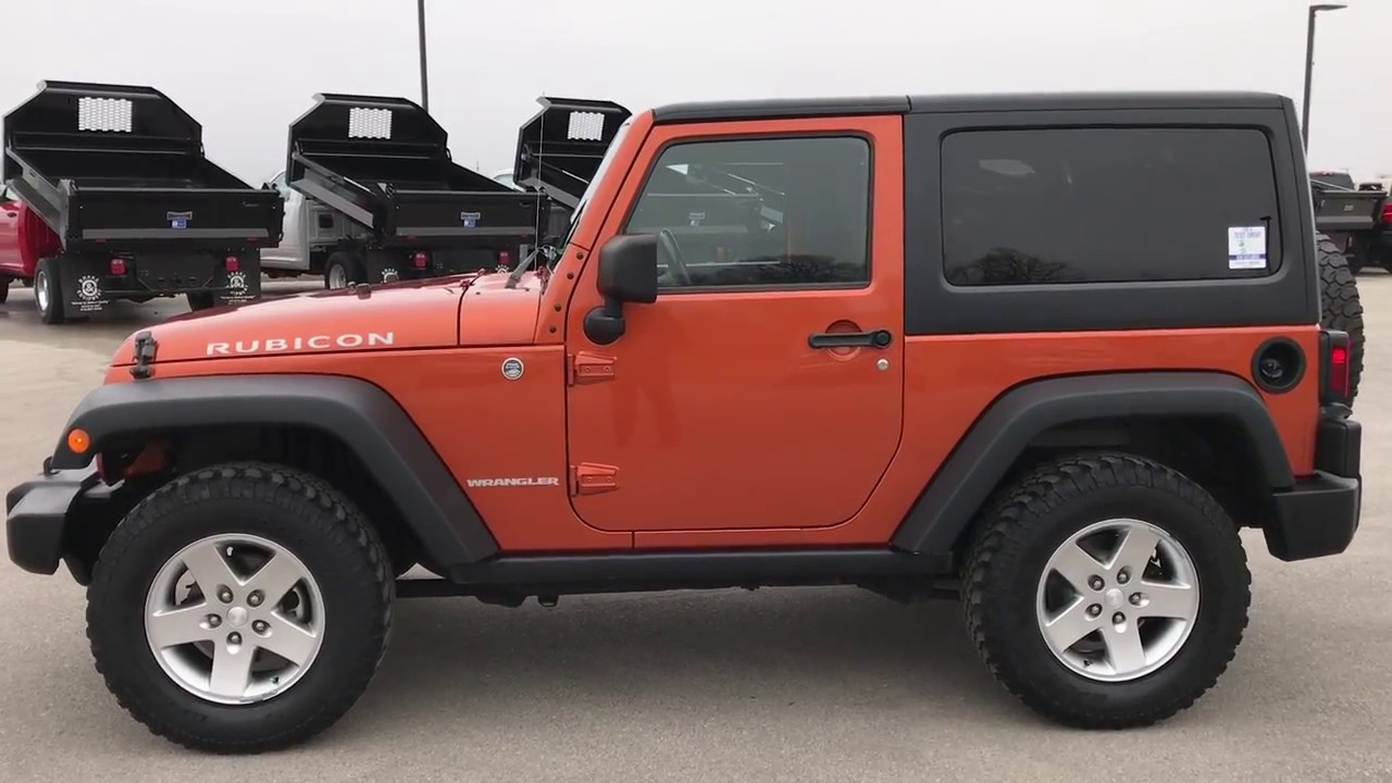2011 USED JEEP WRANGLER 2 DOOR TWO DOOR RUBICON MANGO TANGO WALK AROUND REVIEW SOLD! 9424