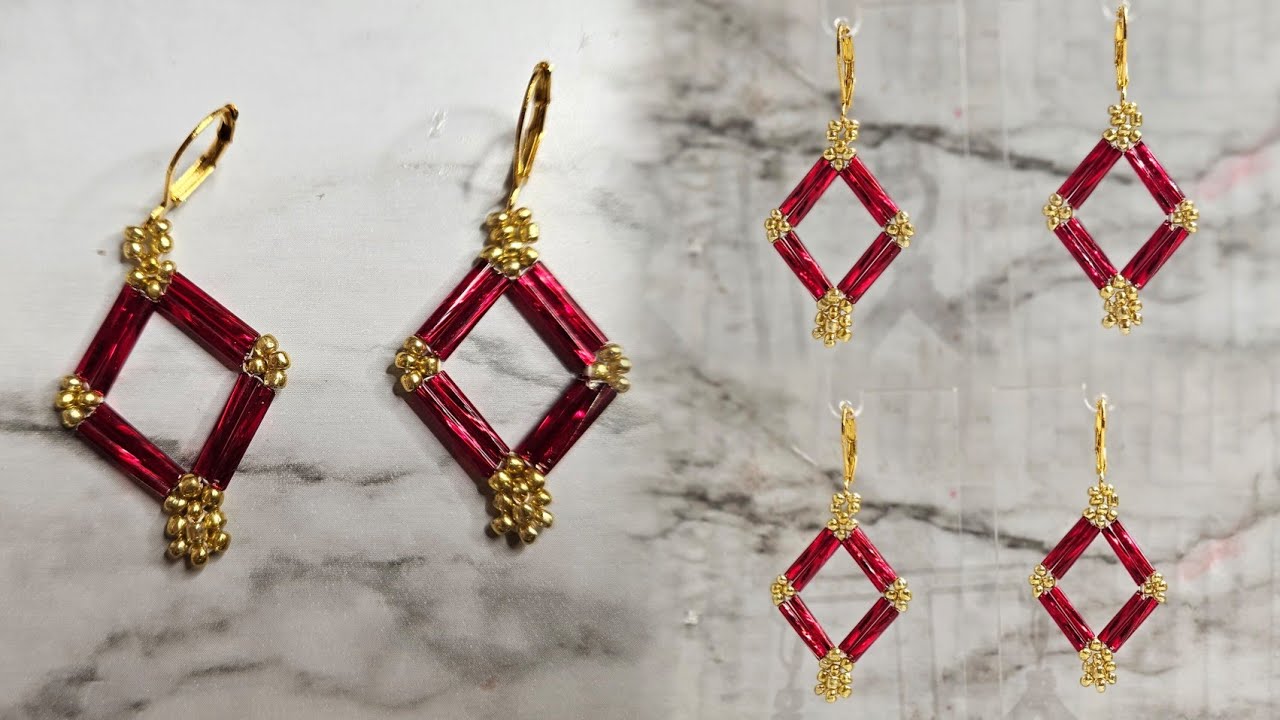 BISUTERIA FACIL PASO A PASO, ARETE NAVIDEÑO FACIL DE HACER  #hechoamano #bisuteriafacil #diy