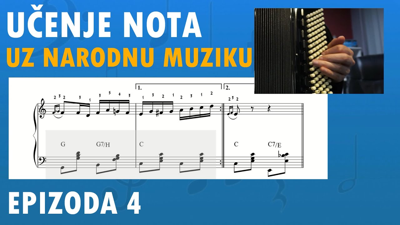 NAUČITE NOTE UZ NARODNU MUZIKU Ep.4 (Beleženje ornamentike malim notama, Prstored, Akordi i basovi)