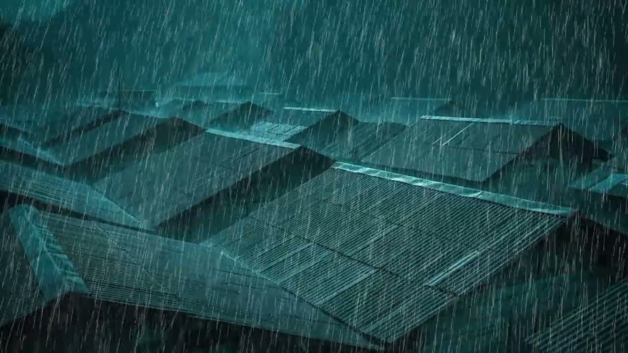 No Ads Rain Sounds for Sleeping - ASMR Extreme Rain On Tin Roof to Silence Anxiety