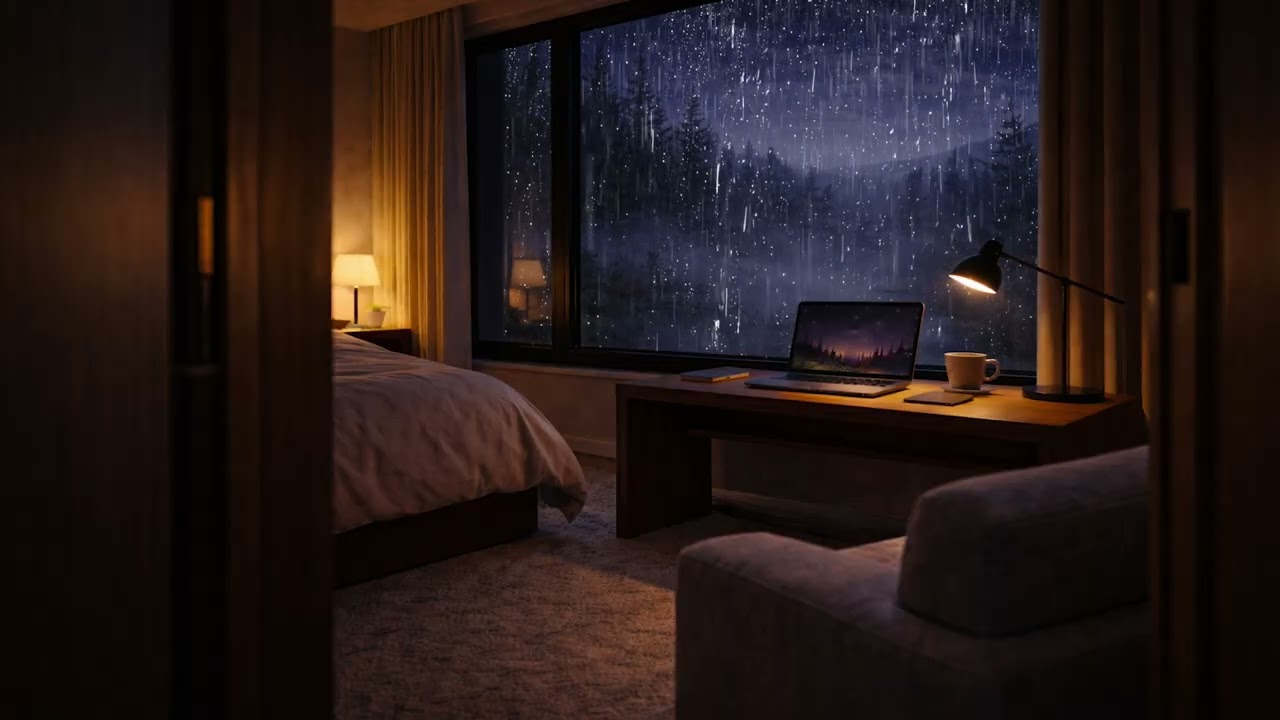 Instant Peace with Rain ASMR in a Cozy Pine Forest Room 🌧️ Sleep Sounds for Stress