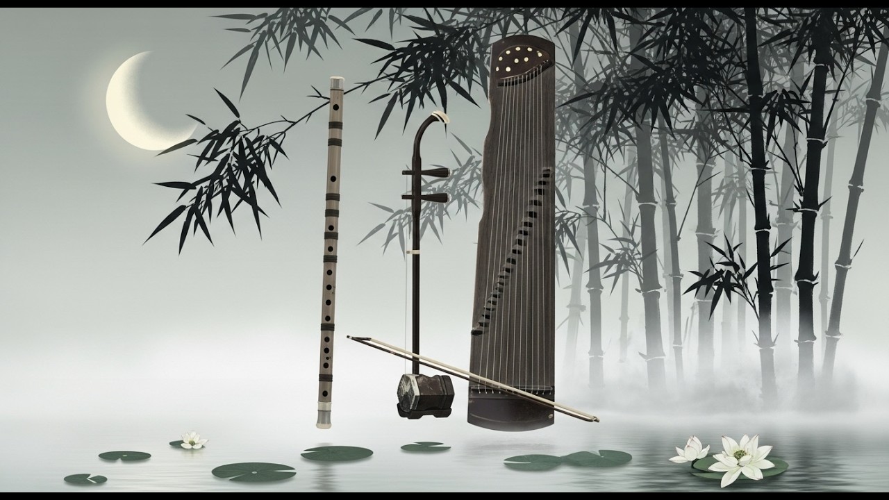 Sky Heal Your Soul with Deep Sleep Music Chinese Instrumental 🌿 Guzheng & Erhu Peaceful Night Sounds
