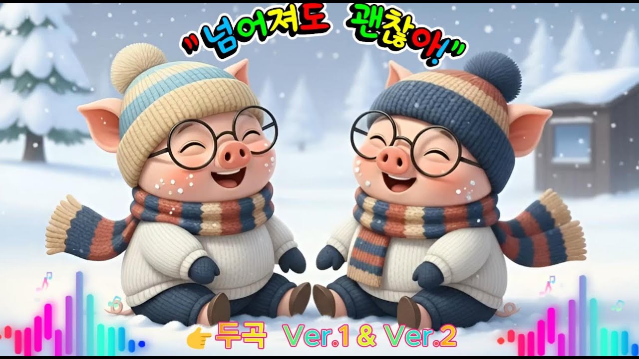 🎿🐷 넘어져도 괜찮아 | 두 돼지의 스키 도전 | 포기하지 않는 용기 이야기