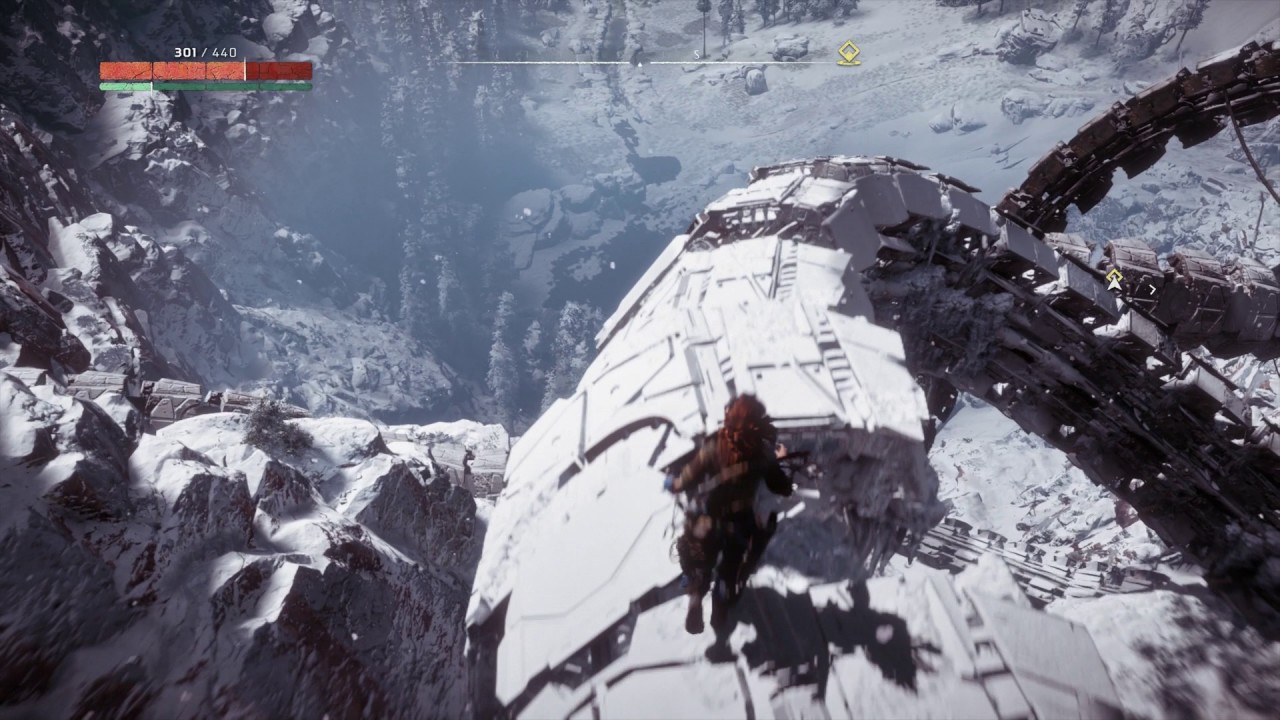 Horizon Zero Dawn - Aloy Climbs Down Giant Robot Tenticles at US Robot Command Bunker Gameplay
