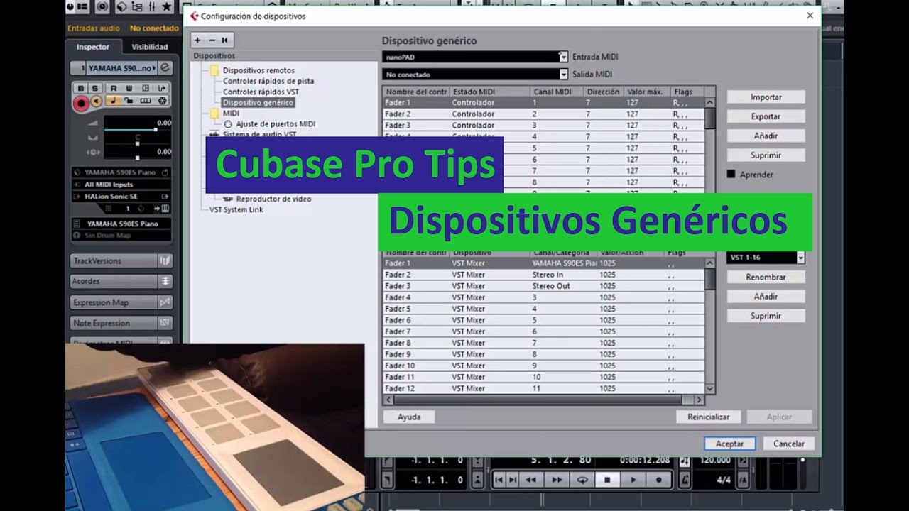 Cubase Pro Tips - Dispositivos Genéricos Envían Comandos