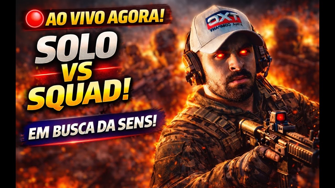 🔴 AO VIVO! Solo vs Squad em Busca da Melhor Sensi 😈🔥