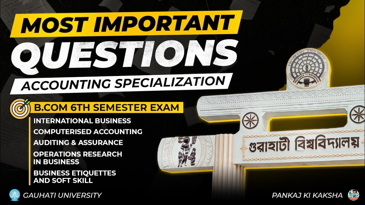 B.Com 6th Sem | Accounting Specialization | Most Important Questions + PYQs + Notes | All Subjects
