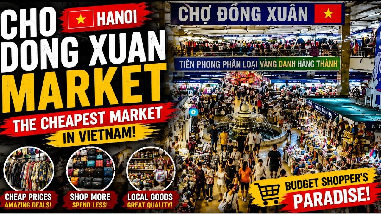 4K Cho Dong Xuan /Vietnam 🇻🇳Hanoi Market is very cheap #hanoi #vietnam #shopping #walking