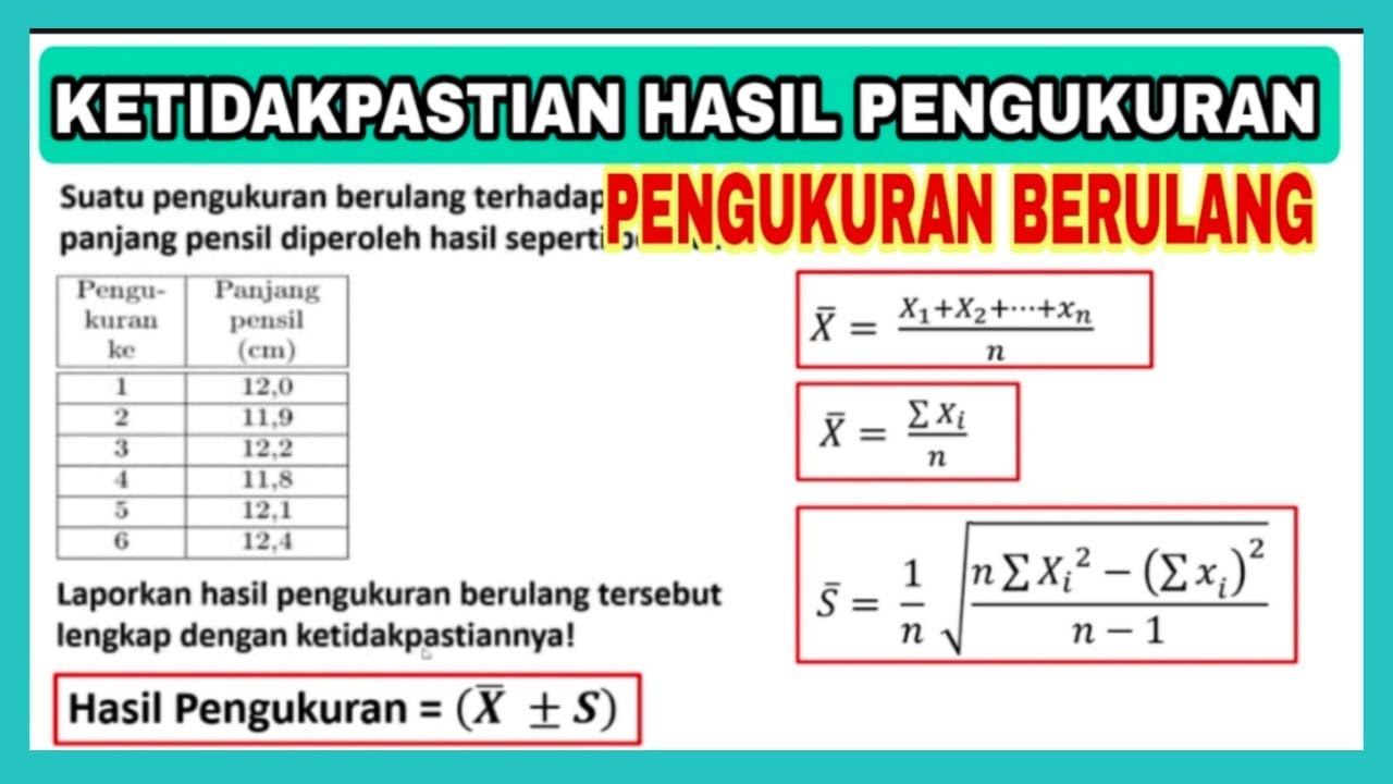 FISIKA KELAS X | KETIDAKPASTIAN HASIL PENGUKURAN SECARA BERULANG