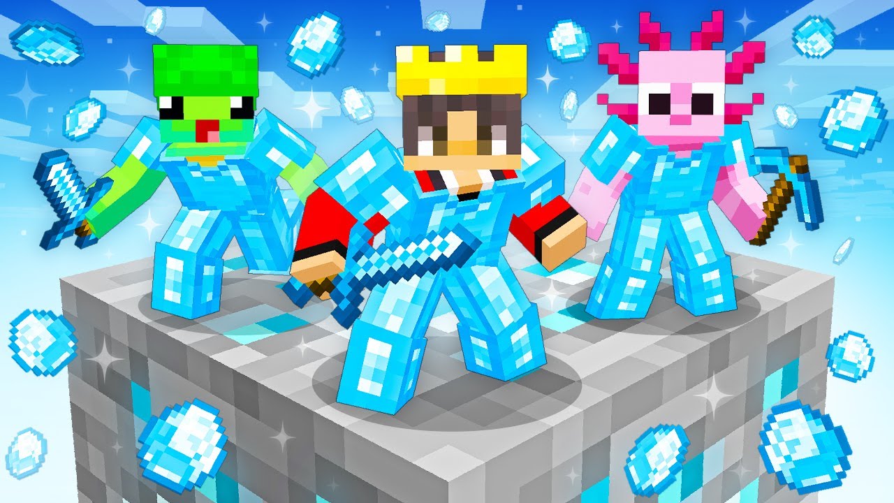 Surviving One DIAMOND Block in Minecraft!