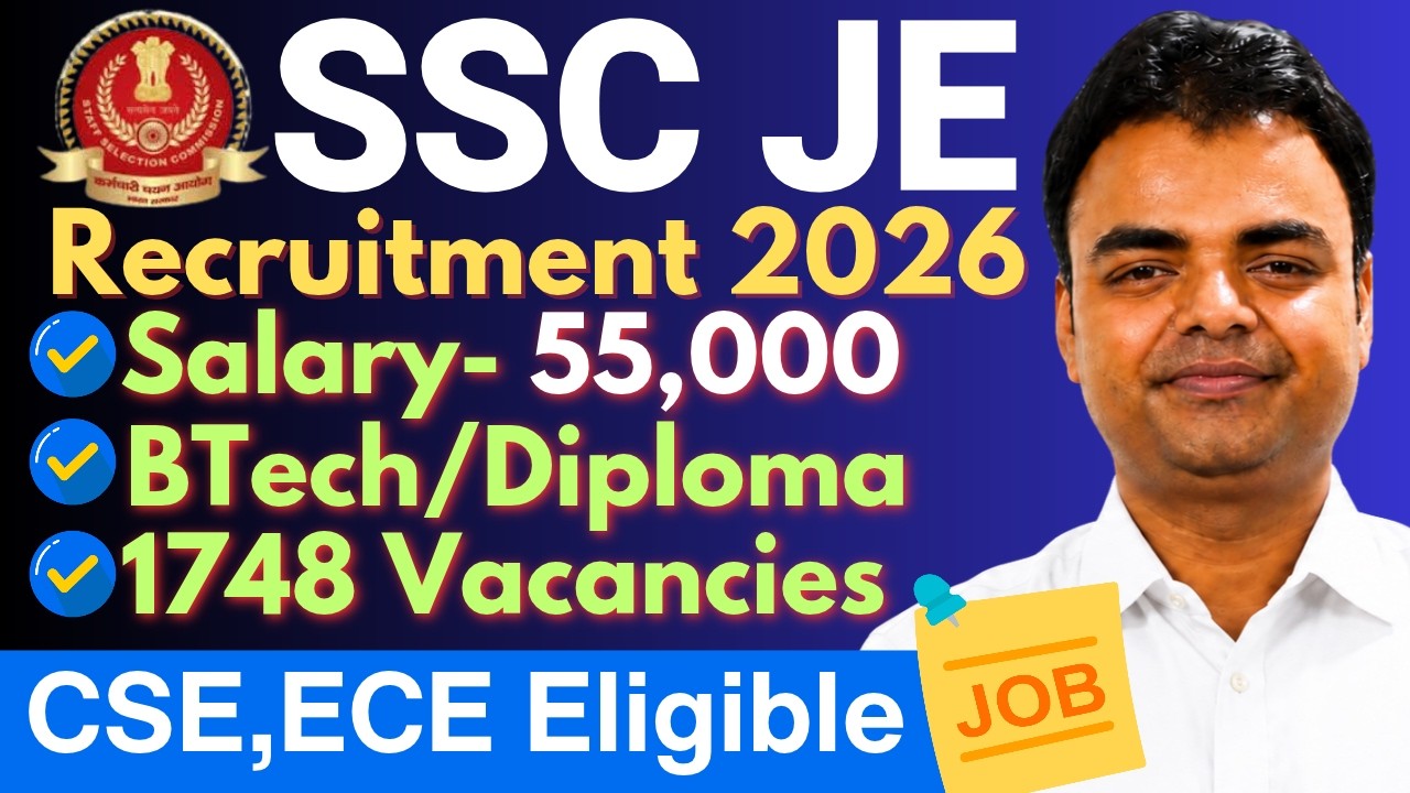 SSC JE Vacancy 2026, SSC JE Recruitment 2026, 1748 Vacancies SSC JE 2026