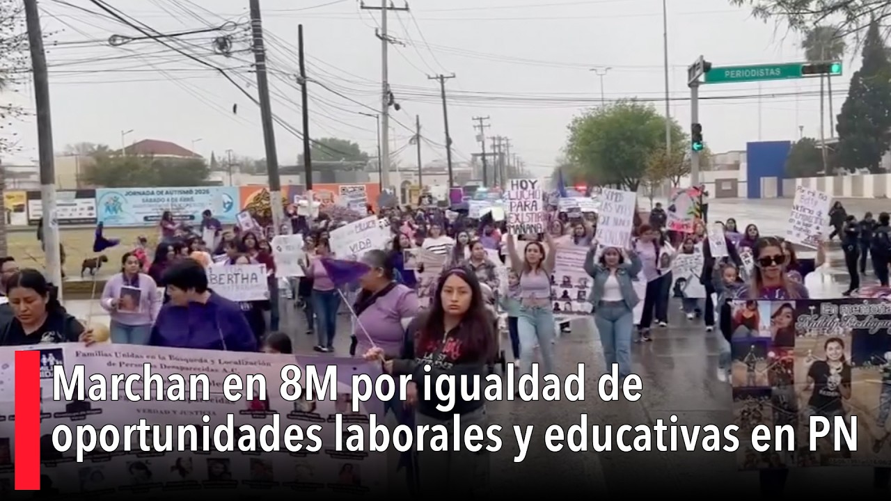Marchan en 8M por igualdad de oportunidades laborales y educativas en PN