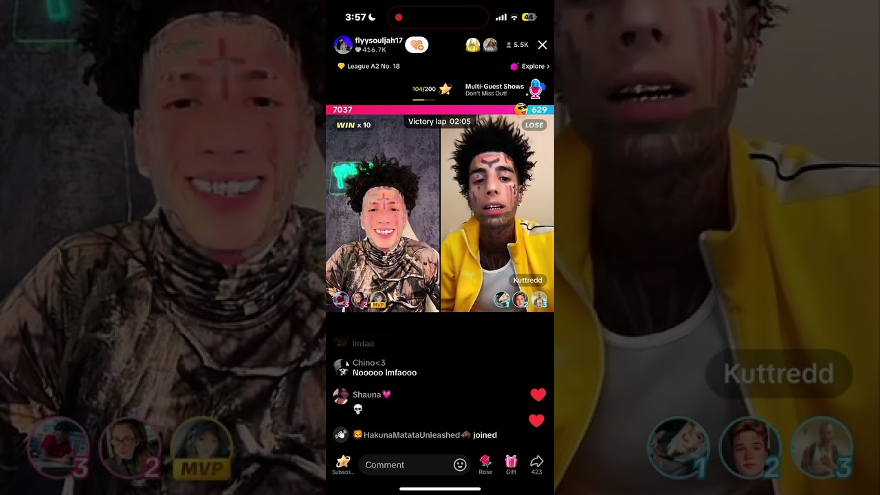 Flysoulja and Kodiyakredd on TikTok live‼️ 🎭🥩 (again)