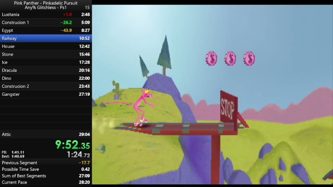 [WR] Pink Panther: Pinkadelic Pursuit Any% Glitchless Speedrun (Playstation EMU) 27:40