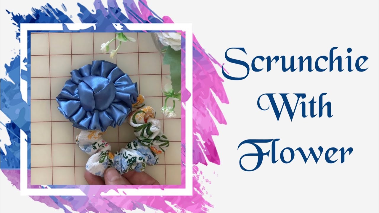Beautiful 😍 scrunchie with flower 🌼 