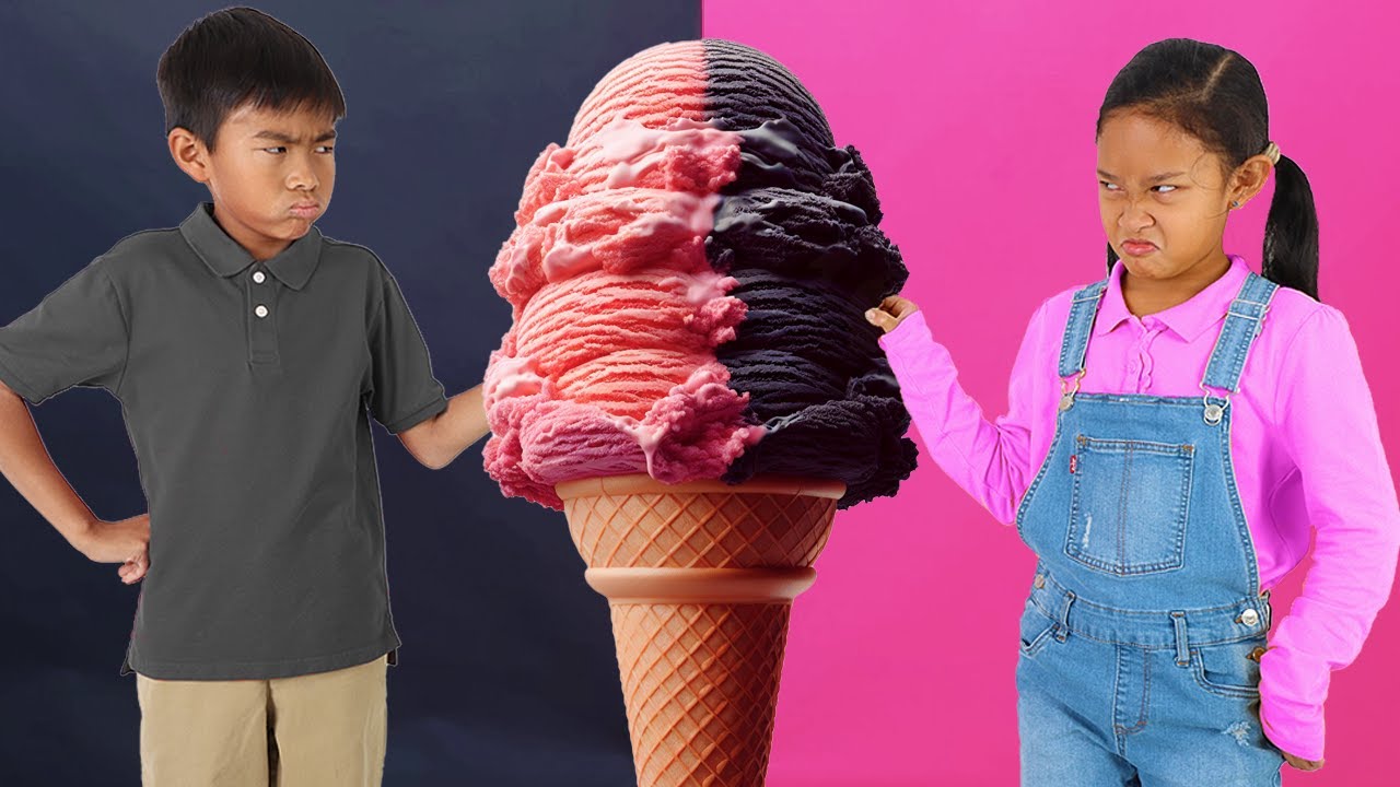 Andrea y Ben en Reto Rosa vs Negro con HELADOS!