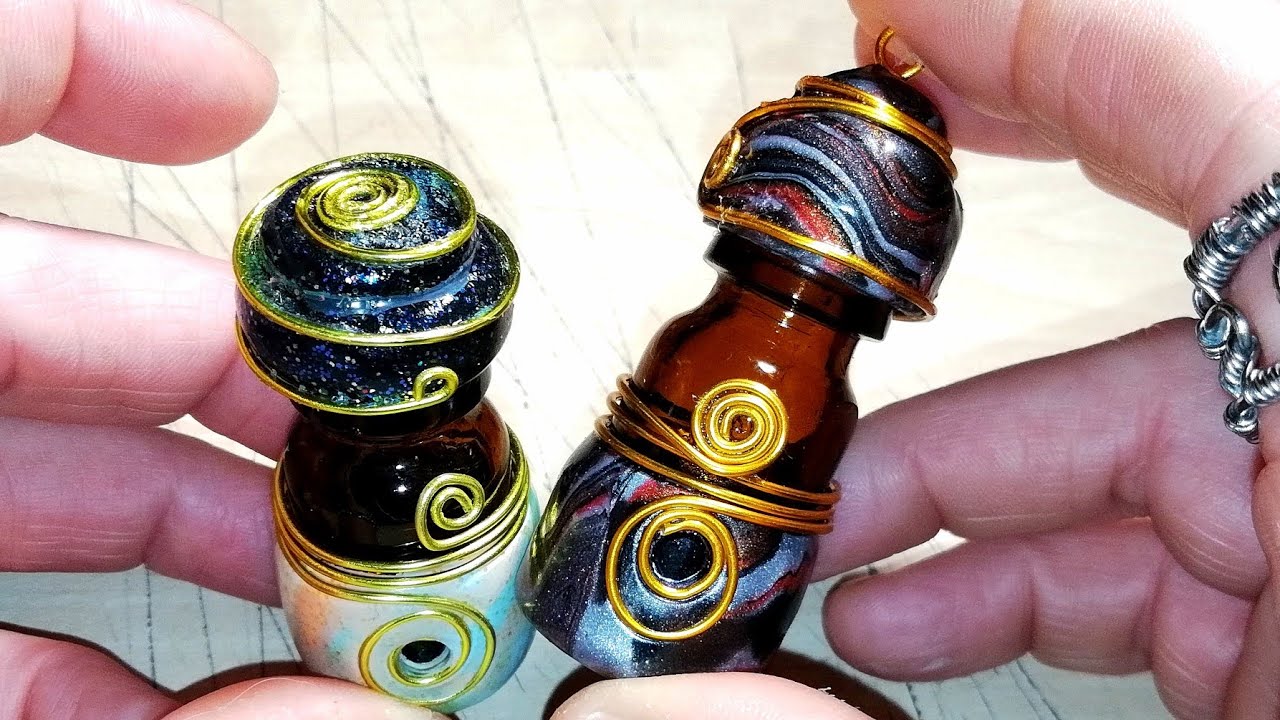 Little Bottle Decorated with Polymer Clay and DIY Lid!