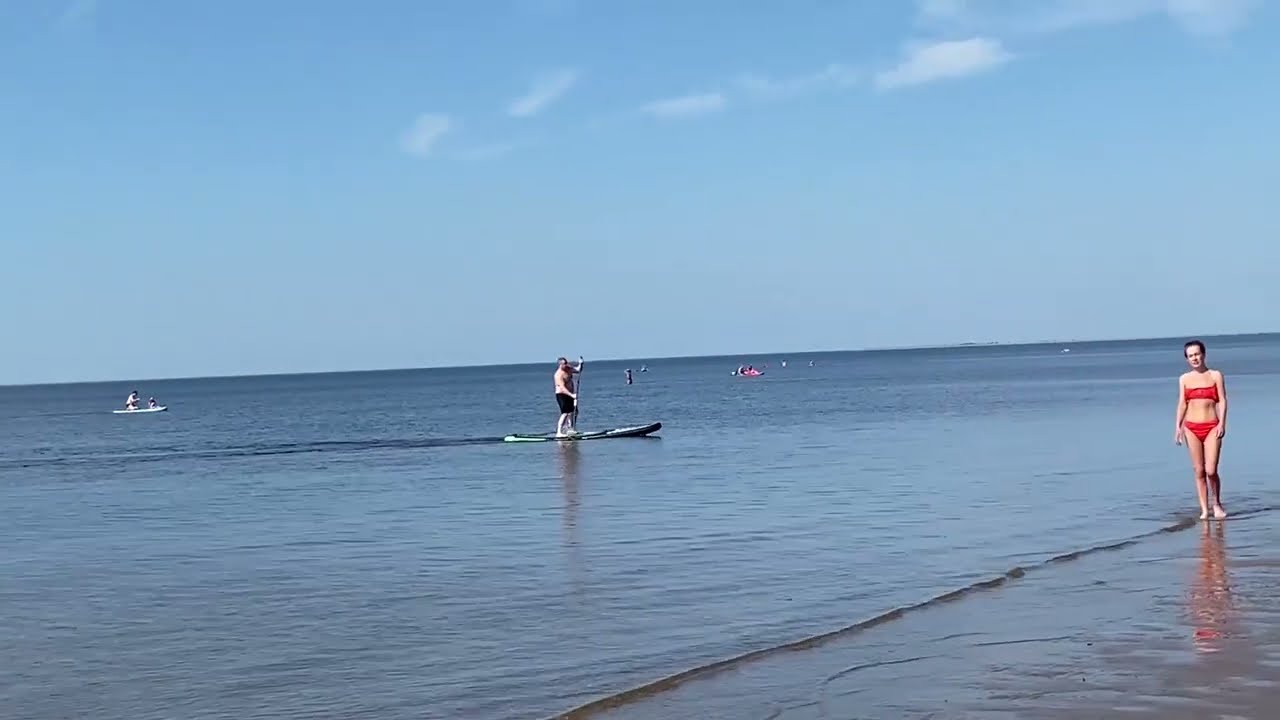 Северодвинск Жара Июль Белое море Пляж Городские прогулки