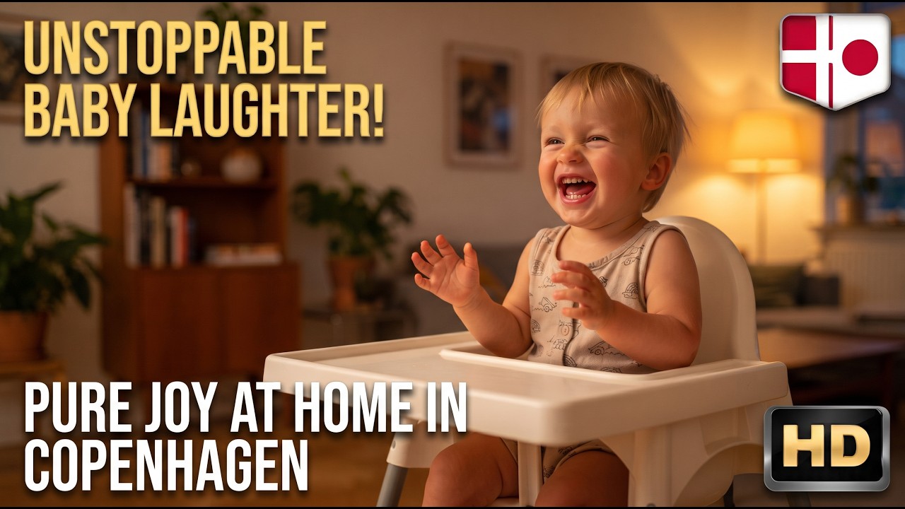 Kid smiling and laughing on his baby chair | Copenhagen | Denmark
