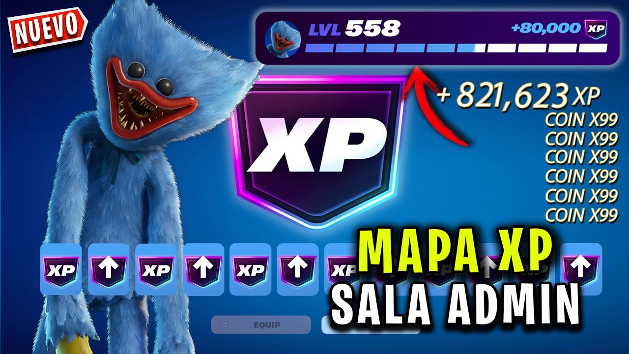 MAPA XP SIN CONTADOR 😱 C&Oacute;MO SUBIR DE NIVEL R&Aacute;PIDO en FORTNITE 🤯 SALA ADMIN!