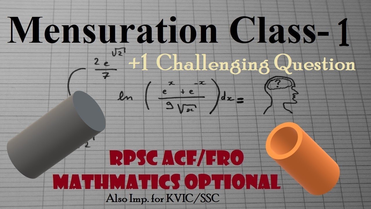 ACF/FRO Optional Math Mensuration Class-1 (Also Important for KVIC/SSC) 