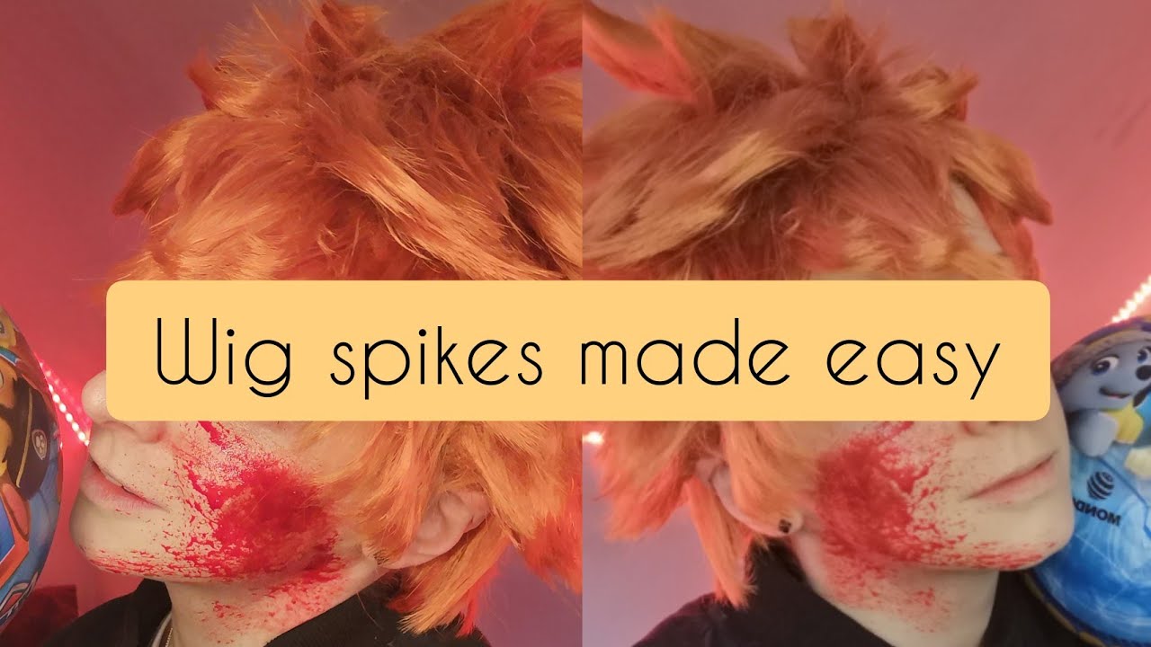 Styling directional spikes into a wig
