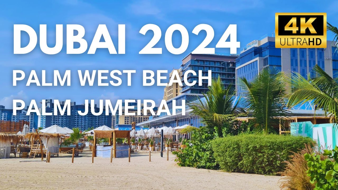 ЛУЧШИЙ пляж в Дубае?? 🇦🇪 4K Walk от станции Накхил до пляжа Палм-Уэст-Бич в Пальме Джумейра