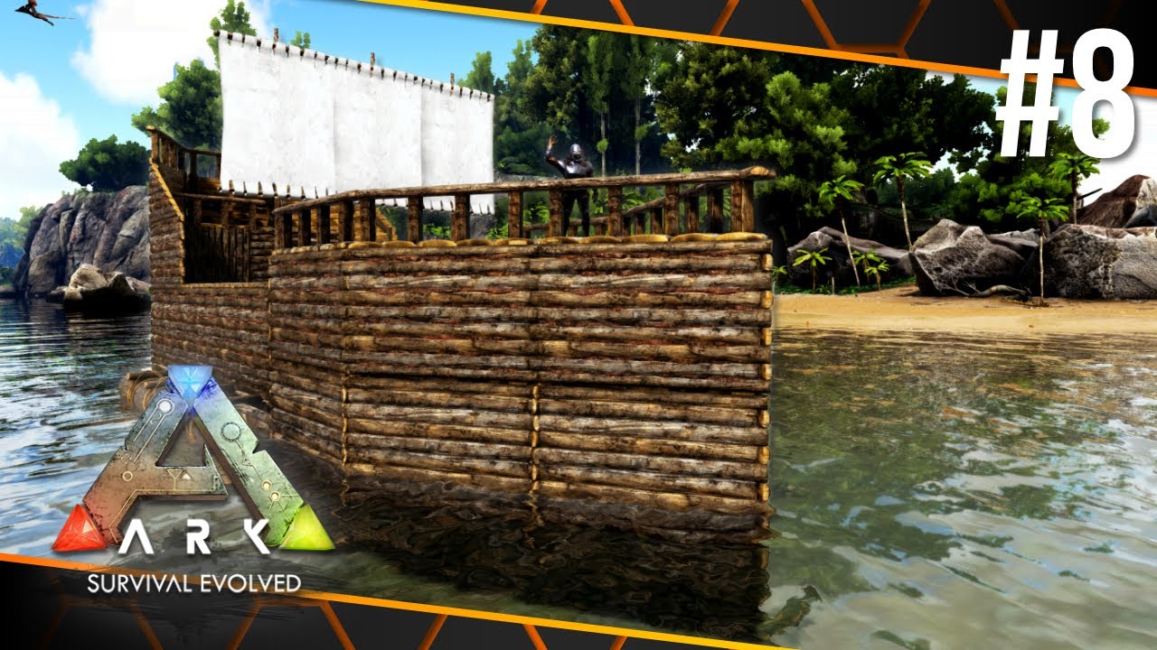 Building a Boat on Official Settings | ARK: Survival Evolved - The Island #8