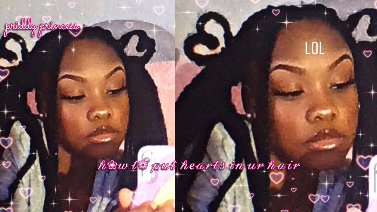 HOW TO DO HEARTS IN YOUR HAIR|| Priddy princess💗.