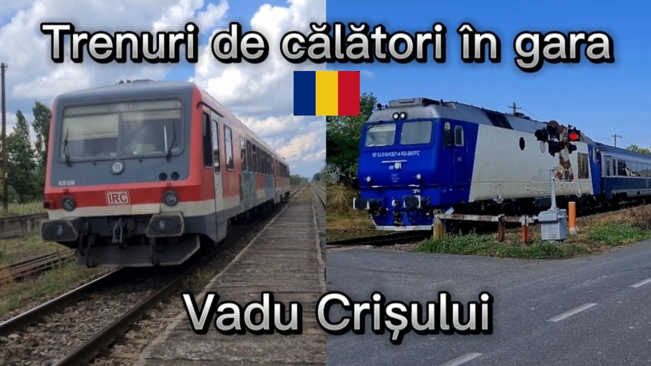 Diverse trenuri de călători surprinse în gara Vadu Crișului