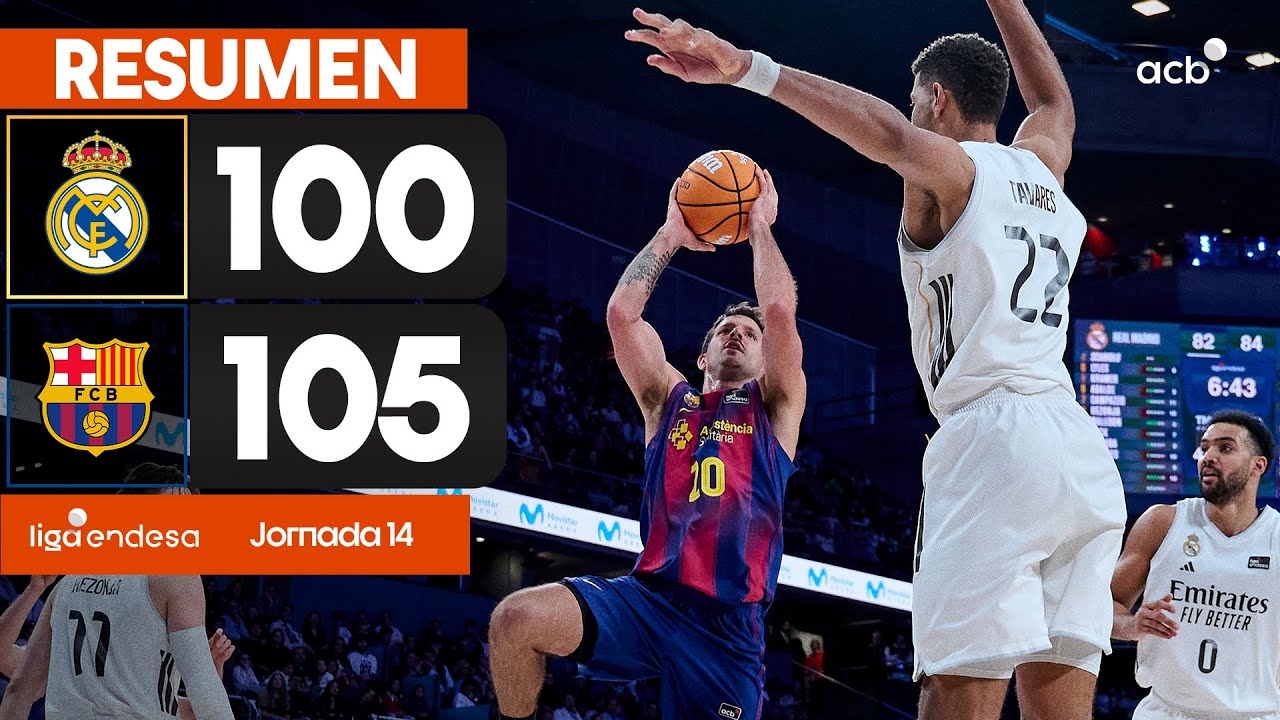 Real Madrid - Barça (100-105) RESUMEN | Liga Endesa 2025-26