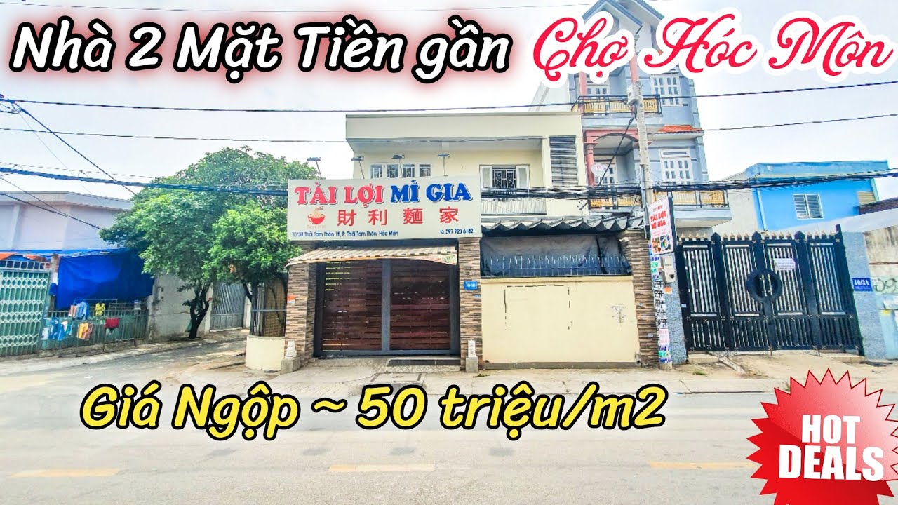 Nhà Đất Giá Ngộp | chỉ 50 triệu/m2 sở hữu Biệt Thự 2 Mặt Tiền Kinh Doanh | Gần chợ Hóc Môn