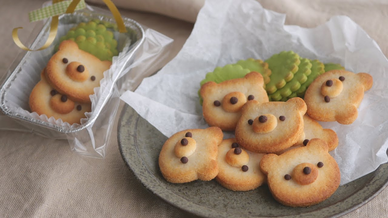 【100均パンダクッキー型で♡米粉のさくさくクマさんクッキー】「米粉の優しい味わい」 | Gluten-free Rice flour  Crispy Cookies