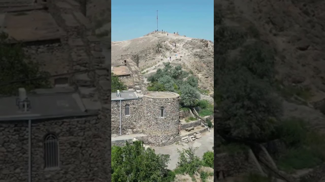 Aerial view of Khor Virap Monastery, Armenian #armenia #travel #travelvlog #church #podcast
