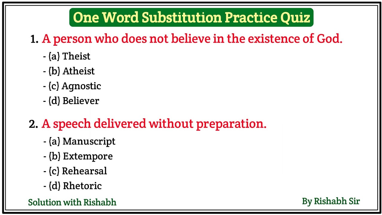 One word substitution for all competitive exams| One word Substitution for ssc|One word substitution